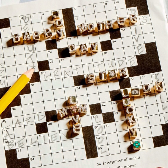 Adina Reyter Mini Bead 14 K Gold Diamond Initial O 0 - Picture 7 of 8